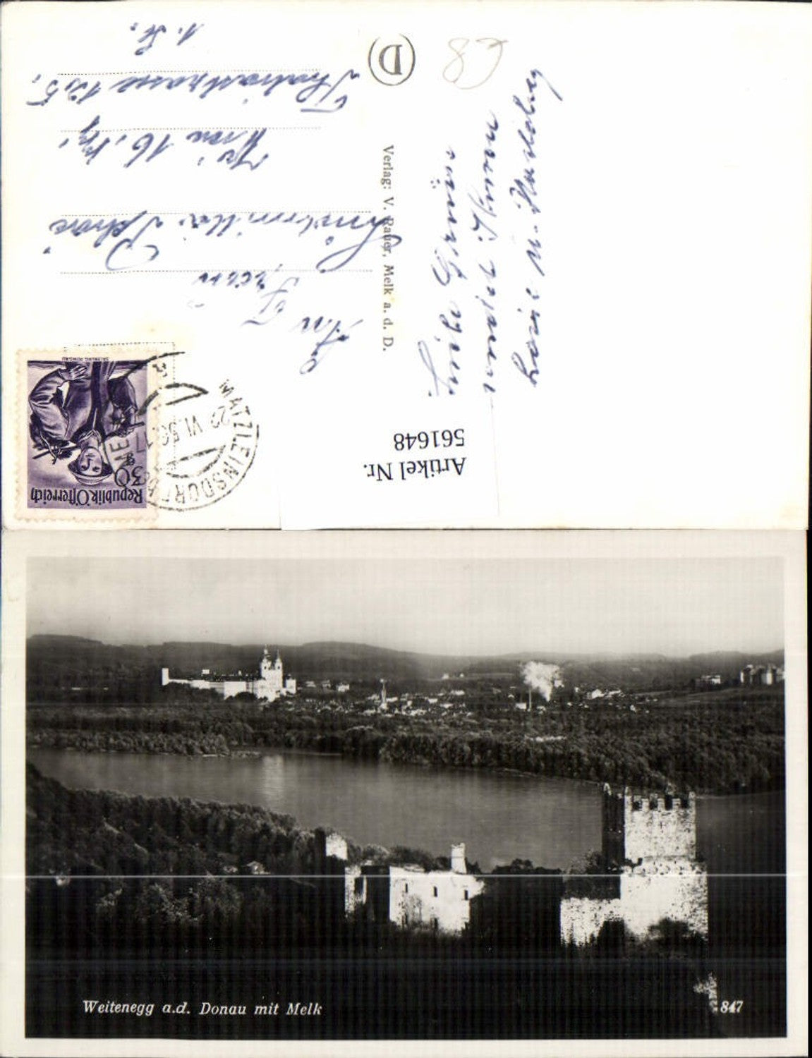 561648,Foto Ak Leiben Weitenegg a. d. Donau m. Melk Stift