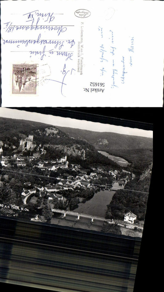 561652,Foto Ak Hardegg a.d. Thaya Totale m. Burg