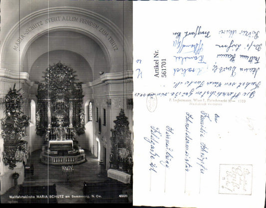 561701,Foto Ak Maria Schutz am Semmering Schottwien Wallfahrtskirche Innen