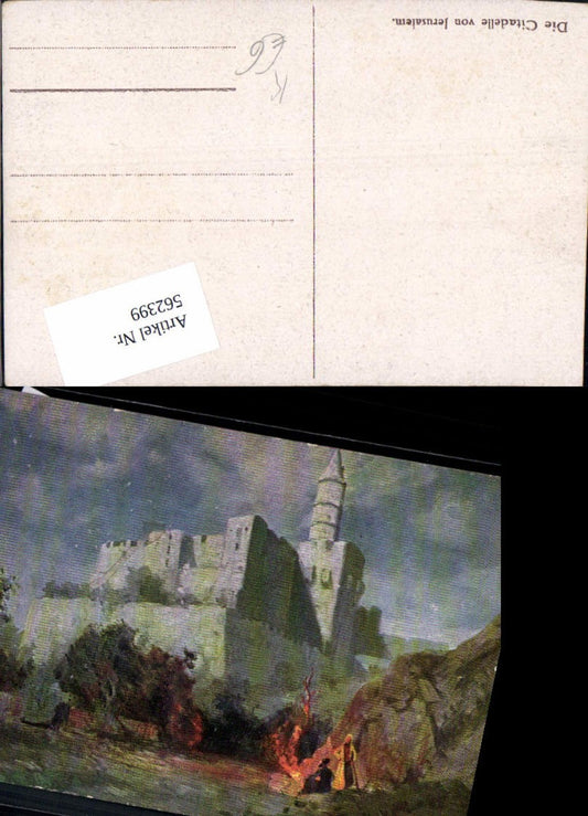562399,Africa Künstler AK Israel Jerusalem Citadelle Lagerfeuer Feuer