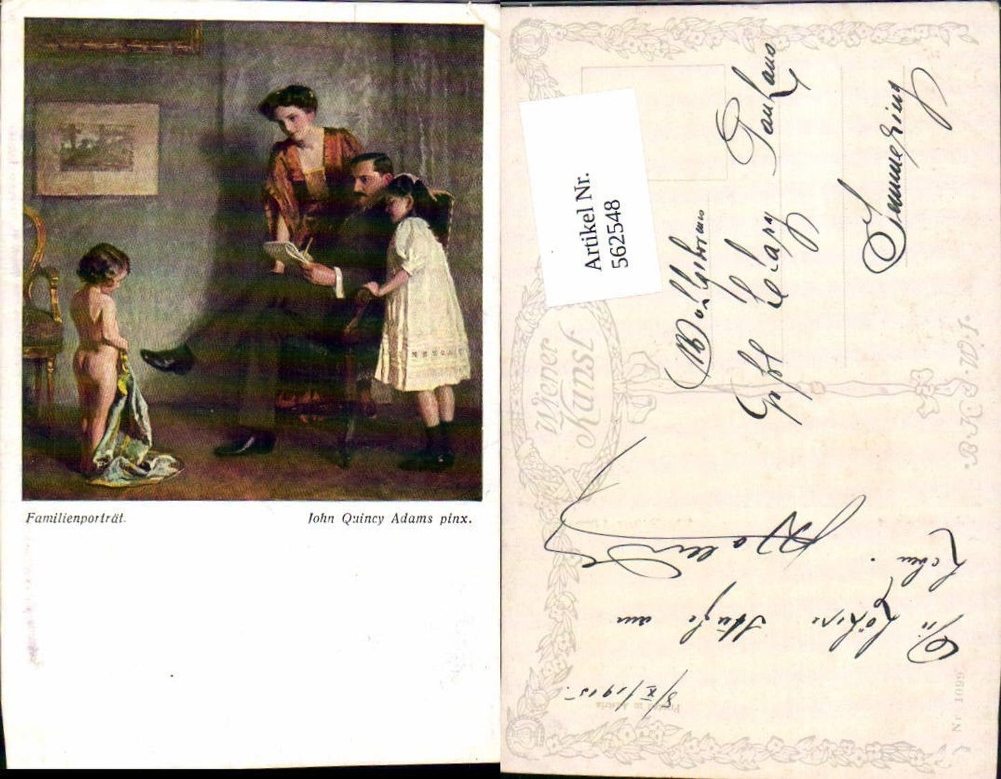 562548,Künstler AK John Quincy Adams Familienportrait pub B.K.W.I.  1099