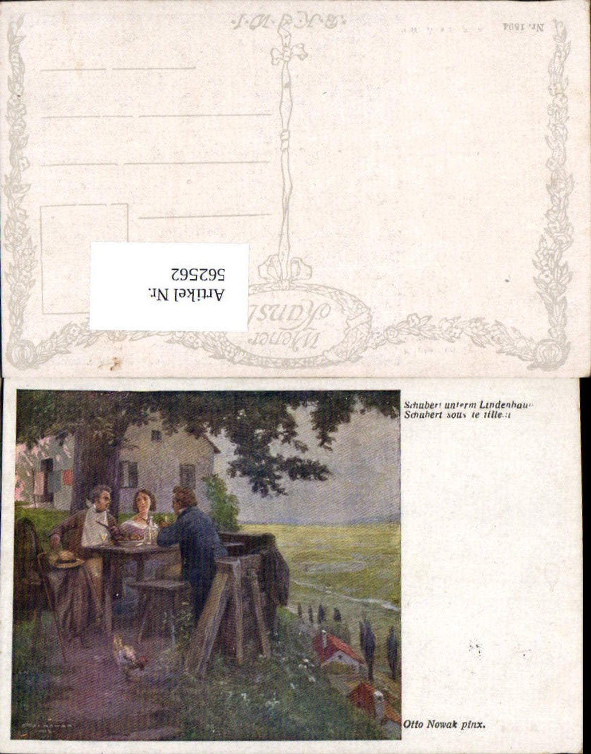 562562,Künstler AK Otto Nowak Franz Schubert Wein Lindenbauer pub B.K.W.I. 1594