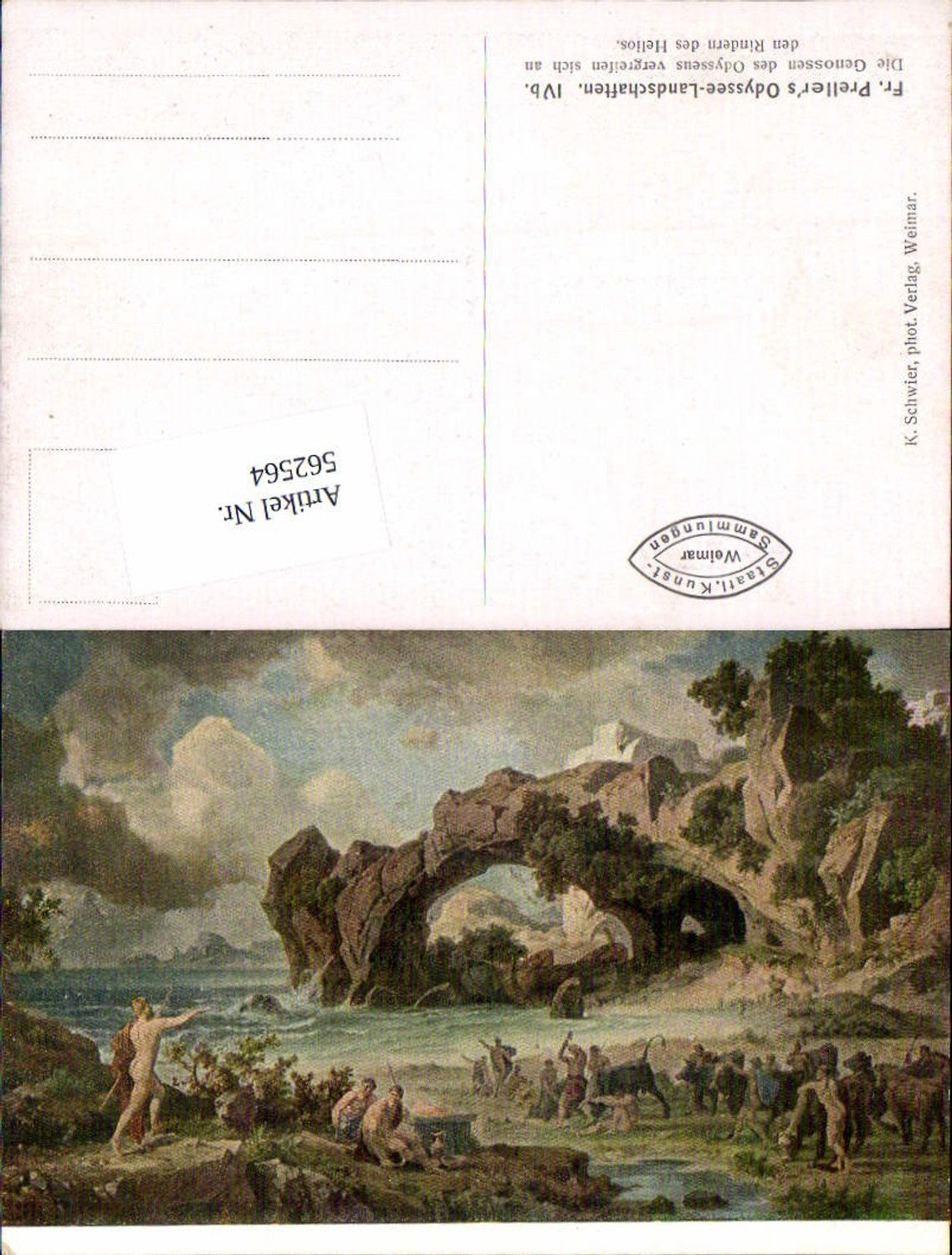 562564,Künstler AK Friedrich Preller Odyssee Landschaften IV b. Odysseus Helios