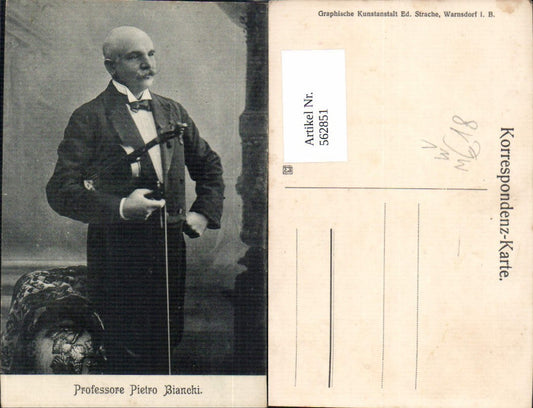 562851,Professore Pietro Bianchi Geige Komponist Musik pub Ed. Strache Warnsdorf i. B.