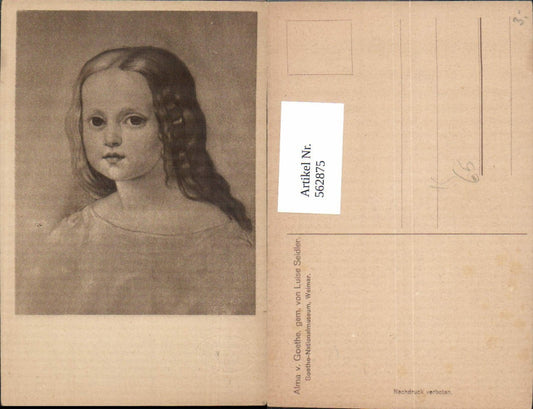 562875,Künstler Ak Luise Seidler Alma v. Goethe Kunst Wissenschaft