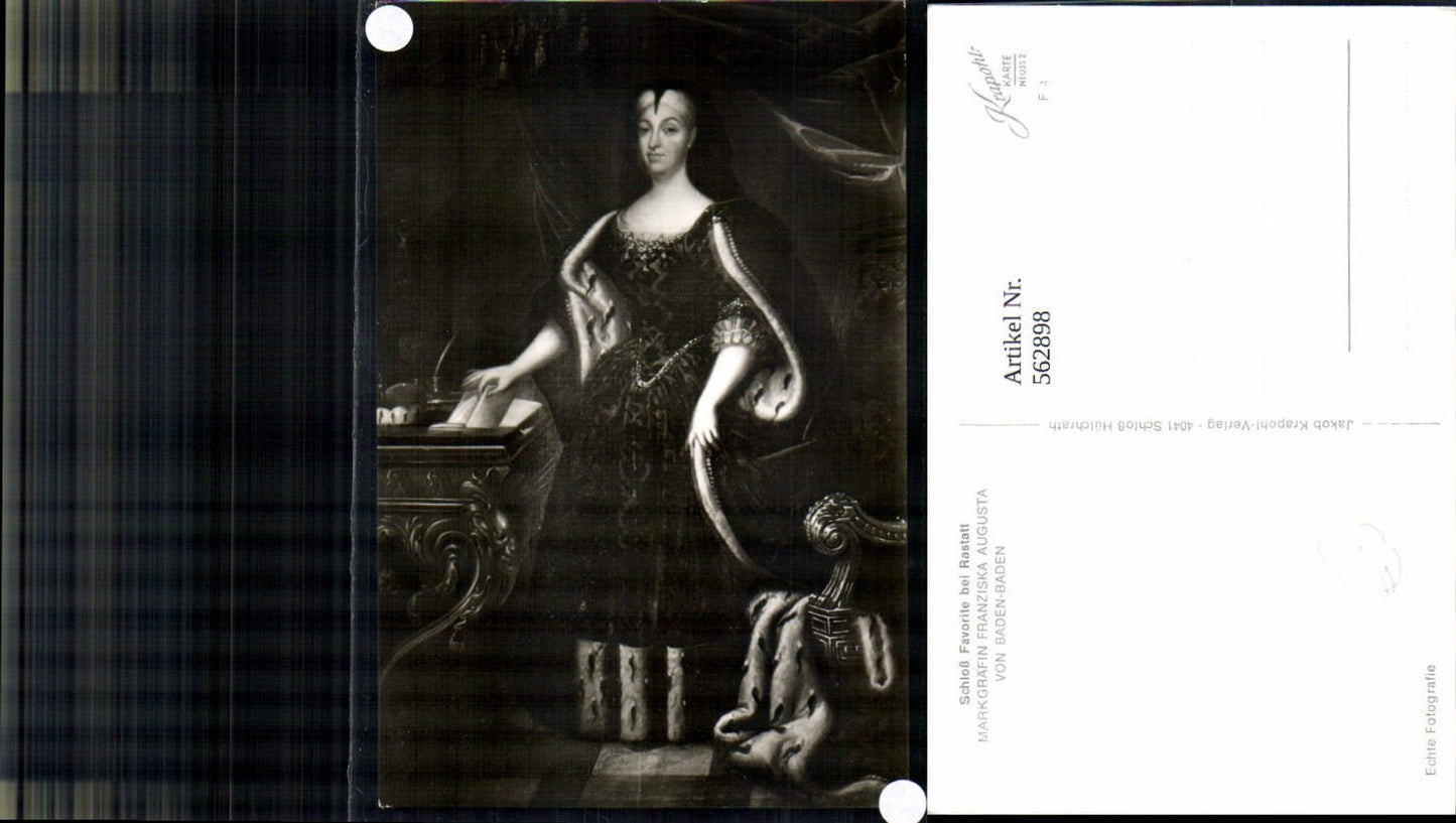 562898,Markgräfin Franziska Augusta v. Baden-Baden Schloß Favorite Rastatt Adel Monarchie
