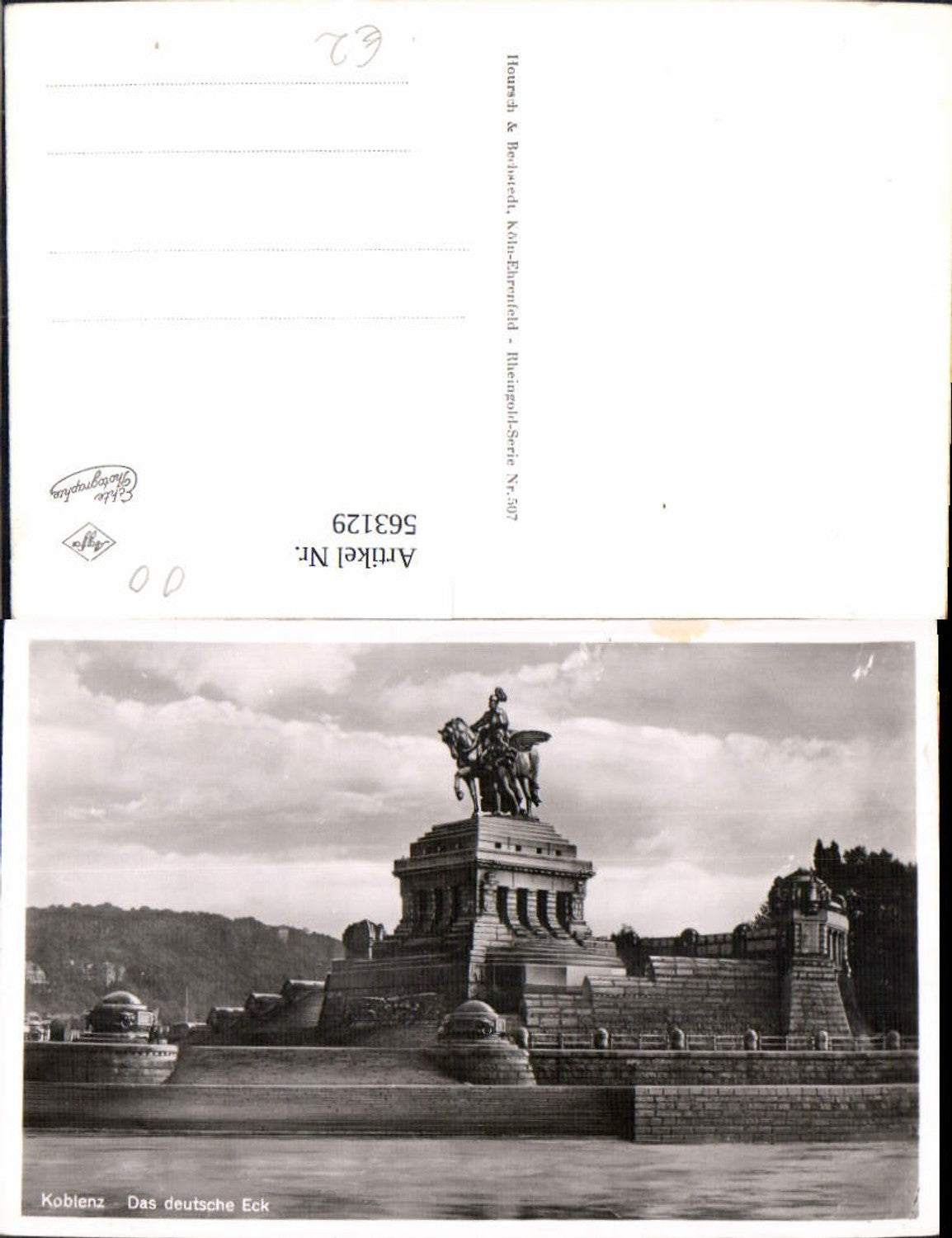 563129,Foto Ak Koblenz a. Rhein Das Deutsche Ecke Kaiser-Wilhelm-Denkmal Statue Monument