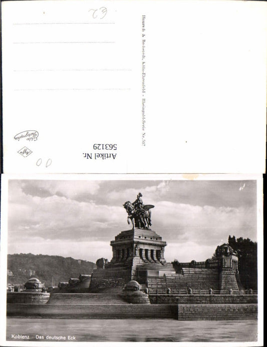 563129,Foto Ak Koblenz a. Rhein Das Deutsche Ecke Kaiser-Wilhelm-Denkmal Statue Monument