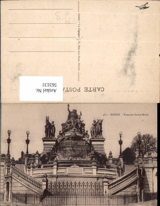 563131,Rouen Fontaine Saints-Marie Statue Monument