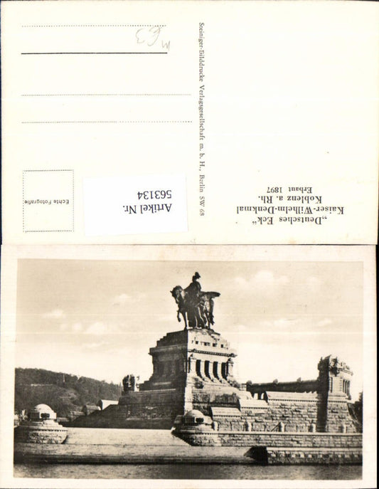 563134,Foto Ak Koblenz a. Rhein Das Deutsche Ecke Kaiser-Wilhelm-Denkmal Statue Monument