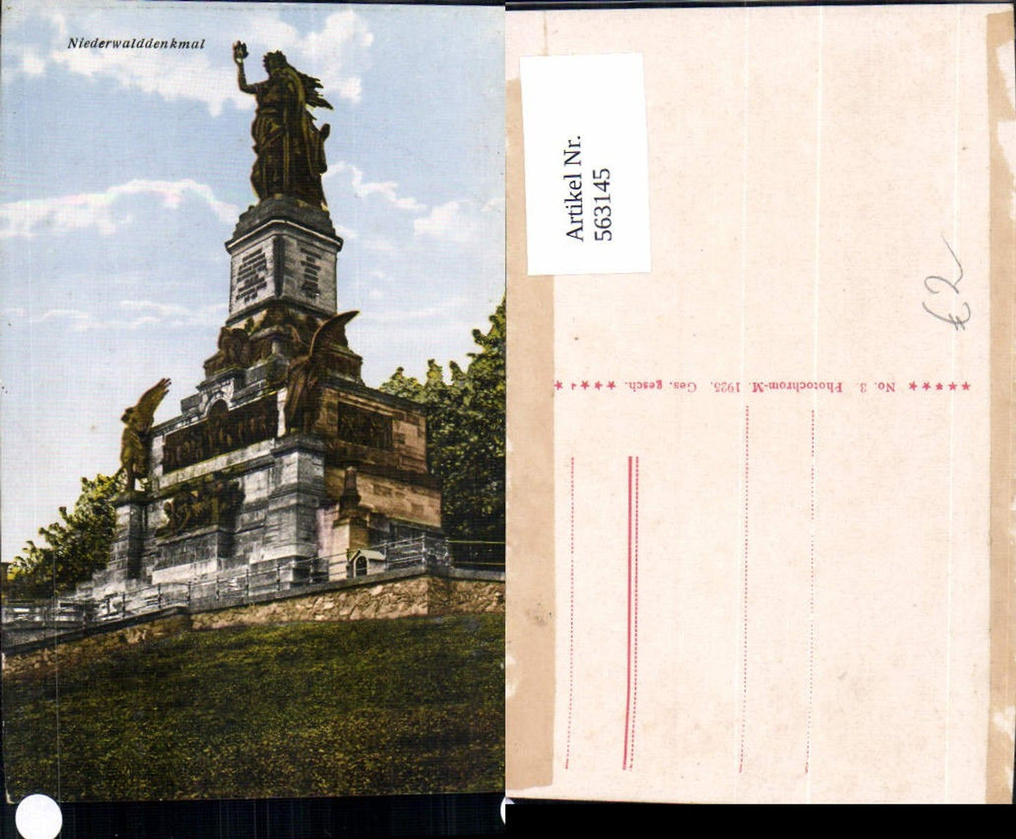 563145,Niederwalddenkmal Rüdesheim a. Rhein Statue Monument