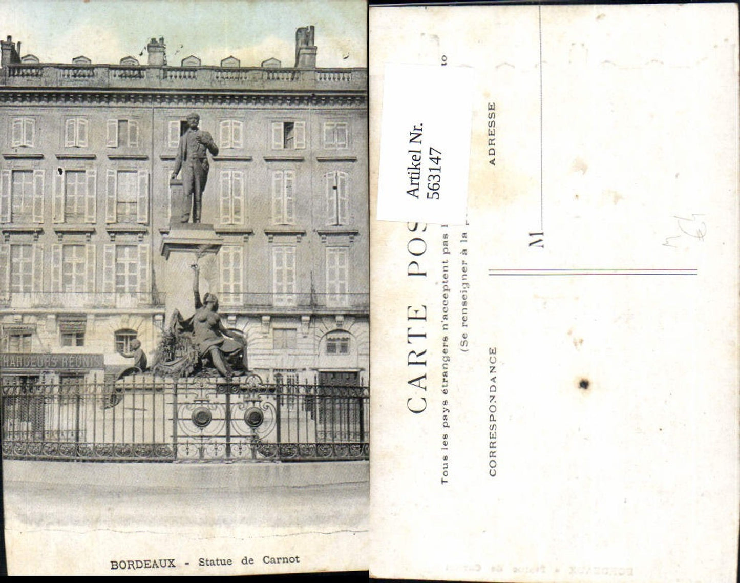 563147,Bordeaux Statue de Carnot Statue Monument