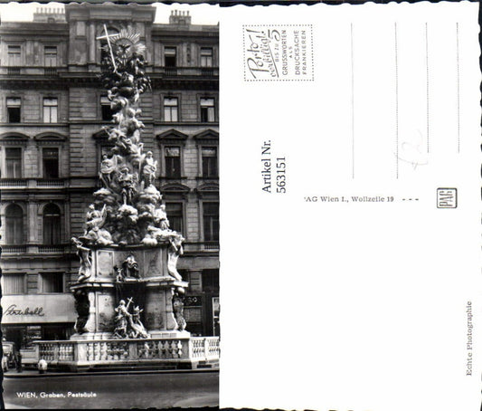 563151,Foto Ak Wien Graben Pestsäule Statue Monument