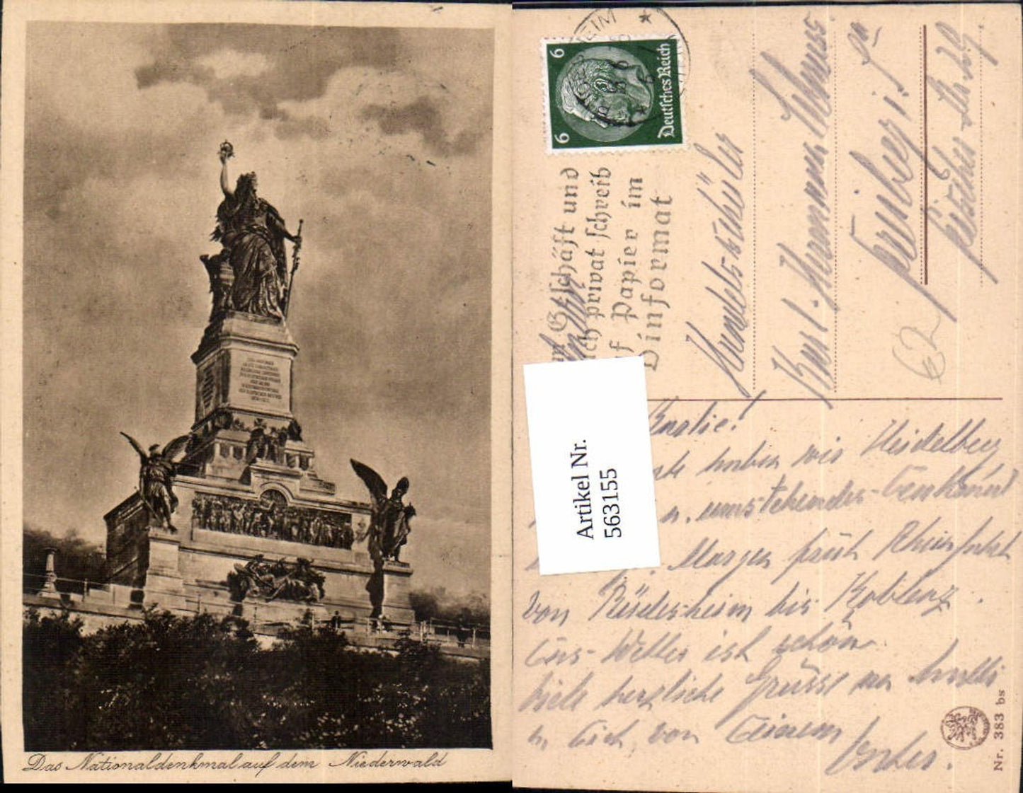 563155,Niederwalddenkmal Rüdesheim a. Rhein Statue Monument