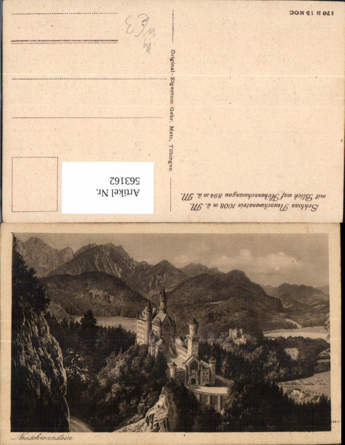 563162,Schwangau Schloss Neuschwanstein m. Blick auf Hohenschwangau