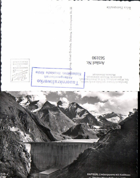 563190,Kaprun Talsperre Limbergsperre m. Krafthaus u. Stausee Wasserfallboden pub Cosy 2035a