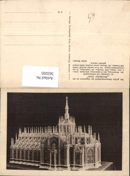 563205,Mailand Dom Modell in Laubsäge u. Schnitzarbeit Handwerk Kirche