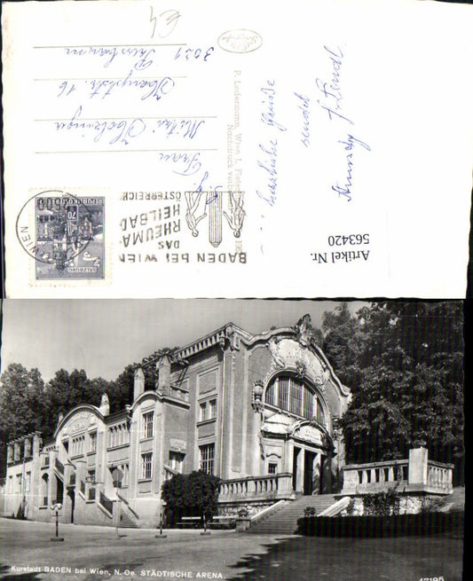 563420,Foto Ak Baden b. Wien Städtische Arena