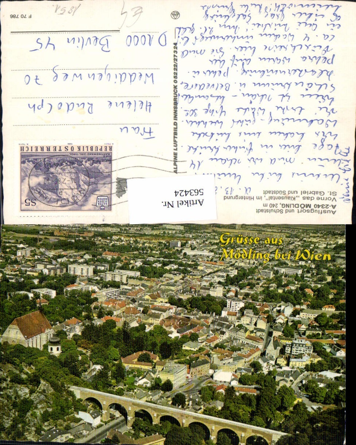 563424,Mödling b. Wien Klausental u. St Gabriel u. Südstadt