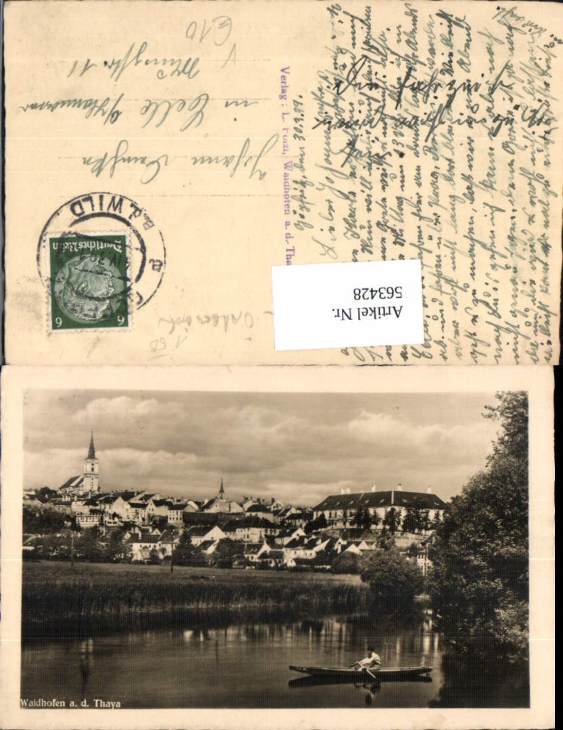 563428,Foto Ak Waidhofen a. d. Thaya Ruderboot Boot pub L. Polzl