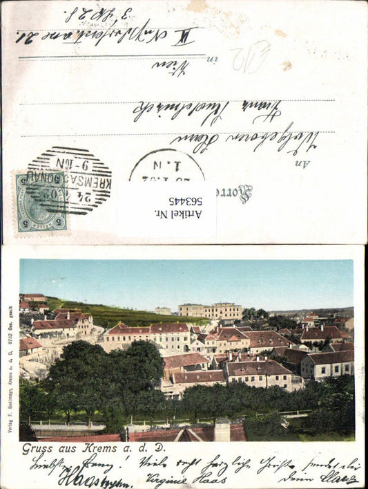 563445,Litho Krems a. d.Donau 1902 Teilansicht
