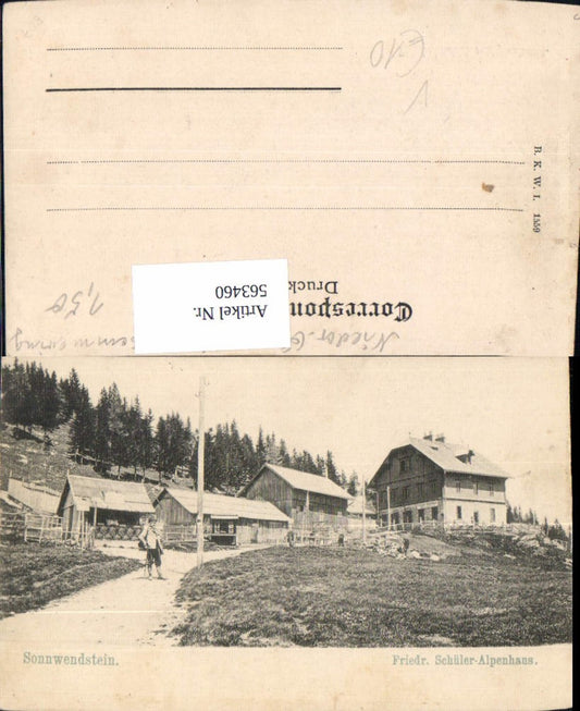 563460,Sonnwendstein Friedrich-Schüler-Alpenhaus Schottwien Maria Schutz pub B.K.W.I. 1559