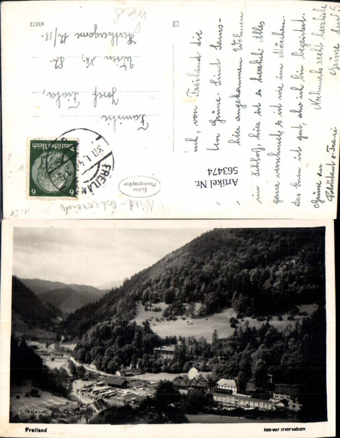 563474,Foto Ak Freiland Türnitz Ansicht m. Bahnhof pub Foto Wolf St Veit a. d. Gölsen