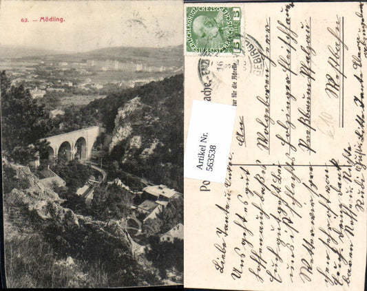 563538,Mödling Ansicht m. Viadukt