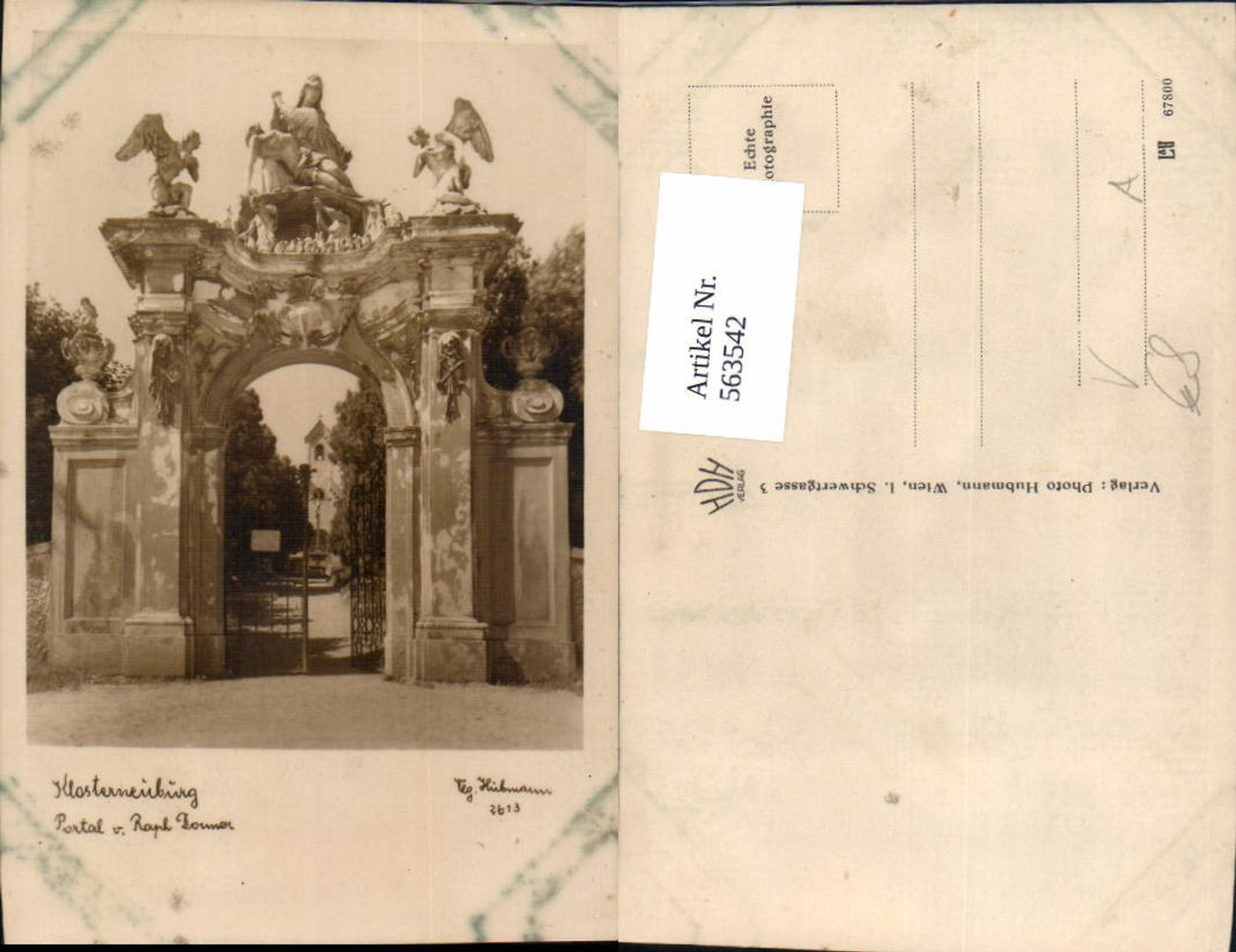 563542,Foto Ak Klosterneuburg Portal pub Hübmann 2613