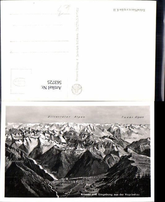 563725,Foto Ak Krimml u. Umgebung a. d. Vogelschau Gipfelkarte
