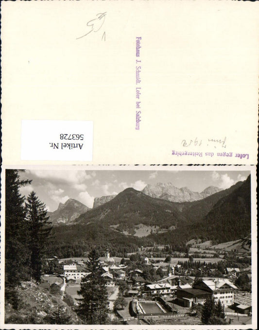 563728,Foto Ak Lofer geg. d. Reitergebirge pub J. Schmidt