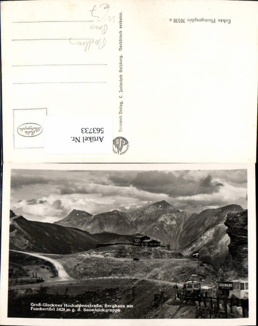 563733,Foto Ak Bruck an der Großglocknerstraße Hochalpenstraße Berghaus Fuschertörl Postbus Bus