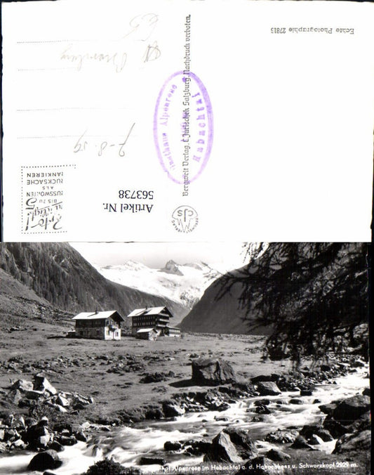 563738,Foto Ak Bramberg am Wildkogel Gasthof Alpenrose Habachtal g. g. Habachkees u. Schwarzkopf