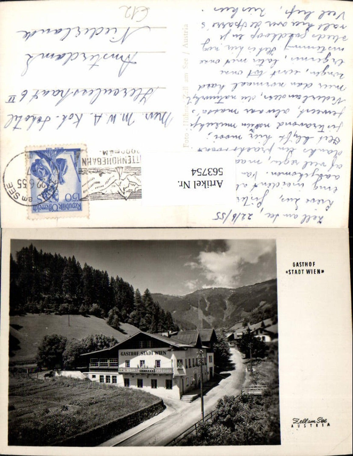 563754,Foto Ak Zell am See Gasthof Stadt Wien