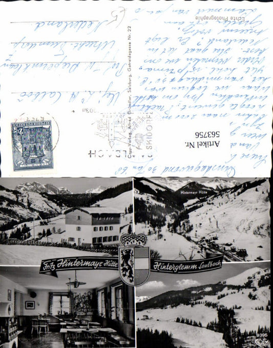 563756,Mehrbild Ak Saalbach-Hinterglemm Fritz Hintermayr Hütte Gaststube pub Cosy 9395