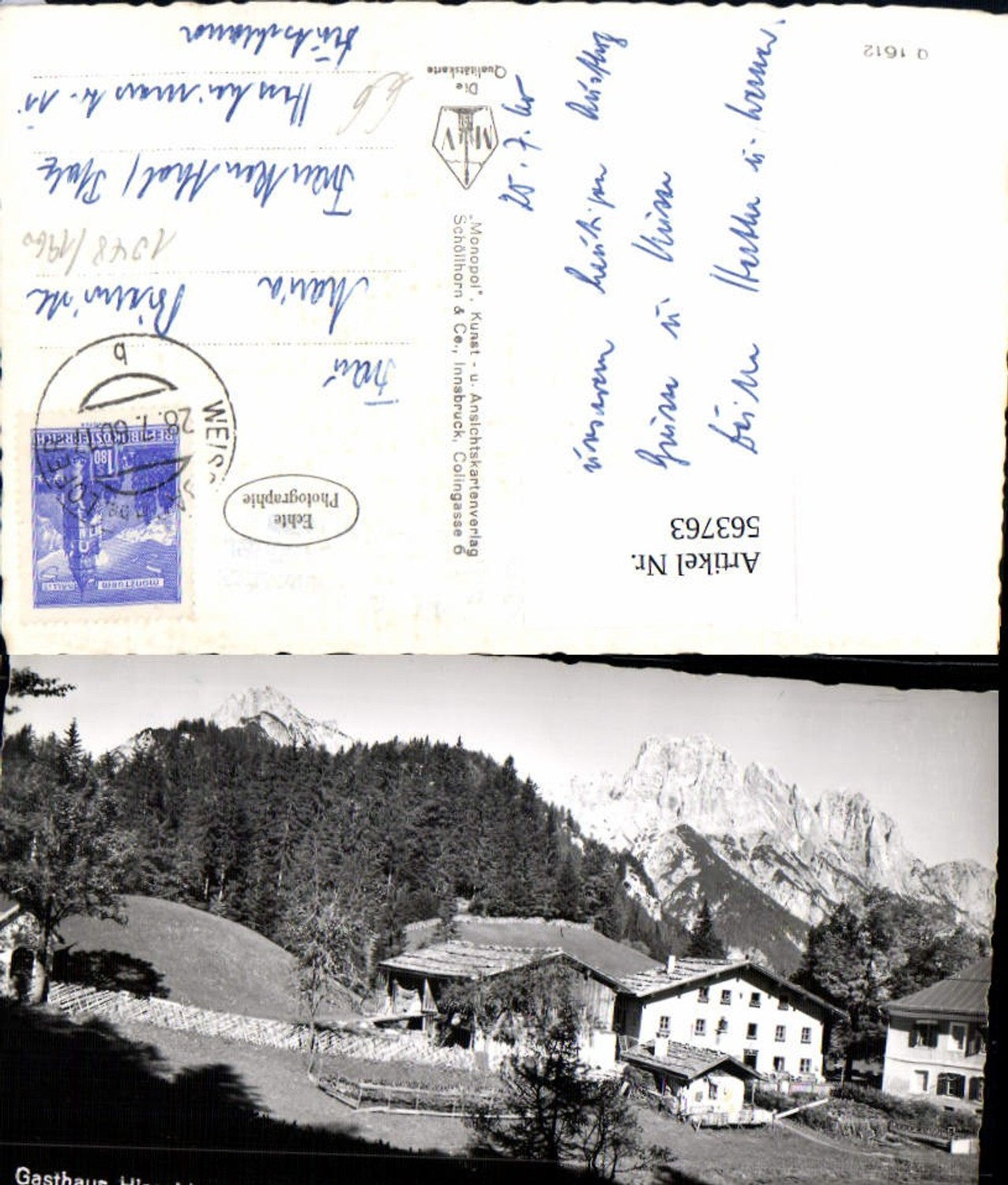 563763,Foto Ak Gasthaus Hirschbühel Weißbach b. Lofer geg. Mühlsturzhorn