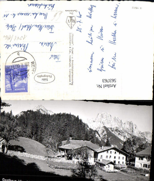 563763,Foto Ak Gasthaus Hirschbühel Weißbach b. Lofer geg. Mühlsturzhorn