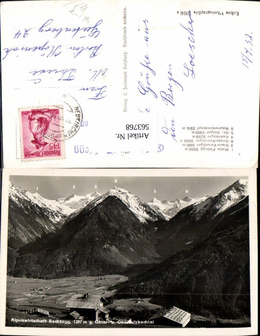 563768,Foto Ak Neukirchen am Großvenediger Alpenwirtschaft Rechtegg g. Unter- u. Obersulzbachtal