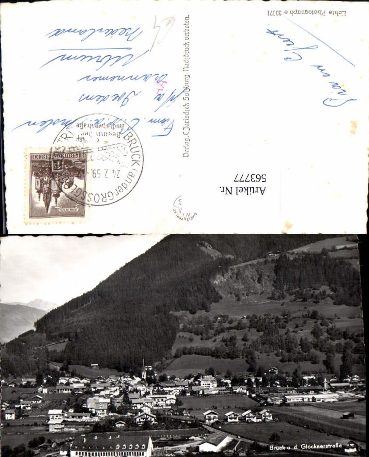 563777,Foto Ak Bruck a. d. Glocknerstraße Totale