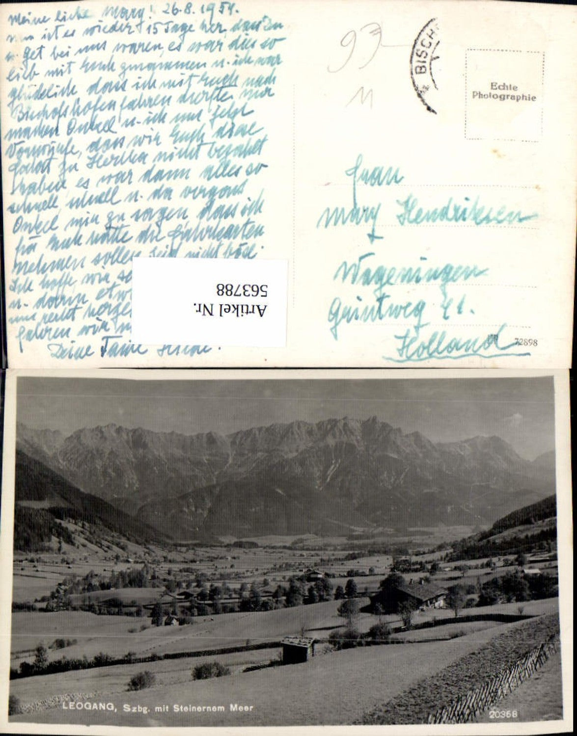 563788,Foto Ak Leogang m. Steinernem Meer