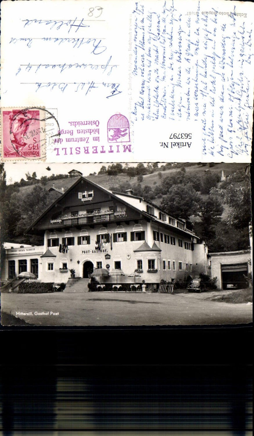 563797,Foto Ak Mittersill Gasthof Post Auto