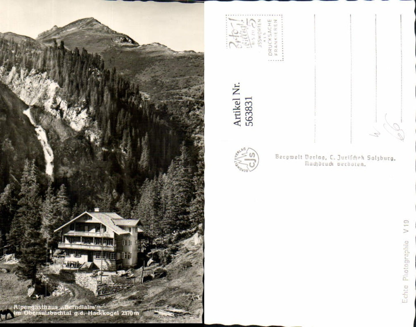 563831,Neukirchen am Großvenediger Alpengasthaus Berndlalm Obersulzbachtal g. d. Hackkogel