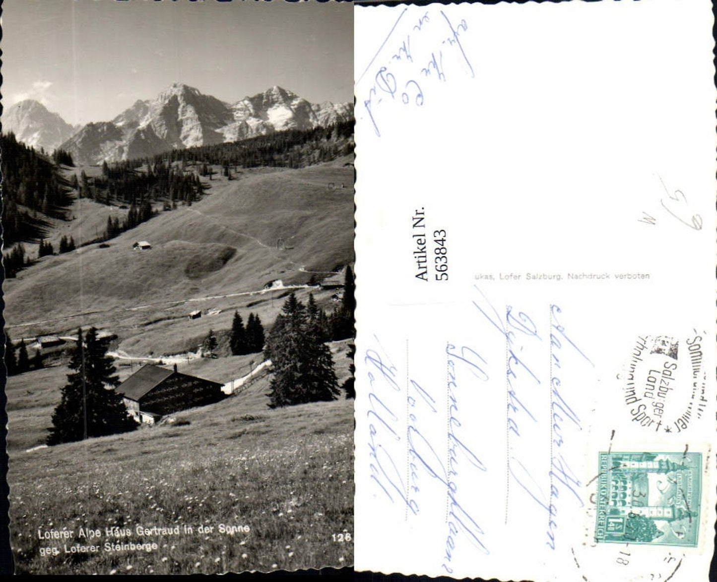 563843,Loferer Alpe Lofer Haus Gertraud in der Sonne geg. Loferer Steinberge