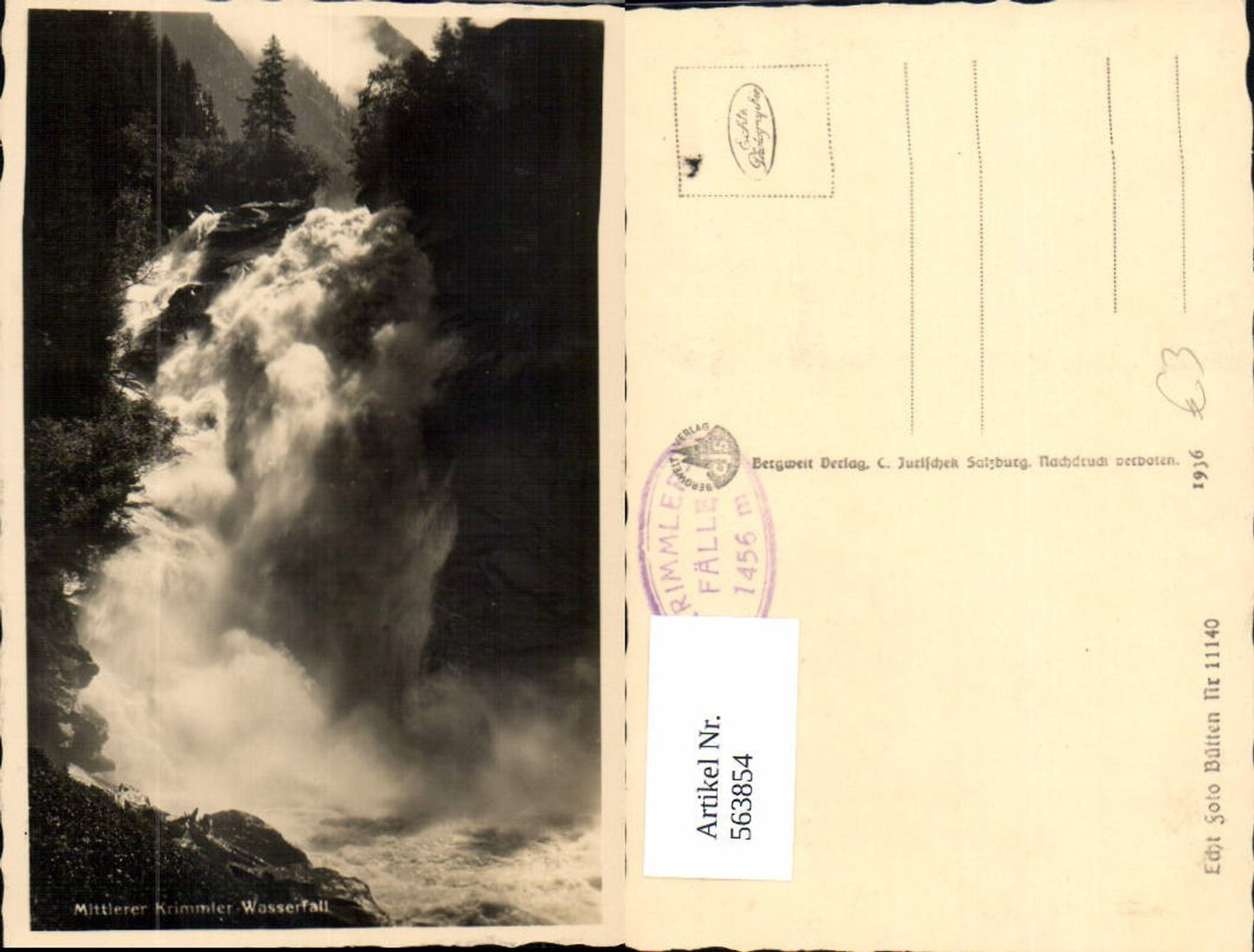 563854,Foto Ak Krimml Mittlerer Wasserfall