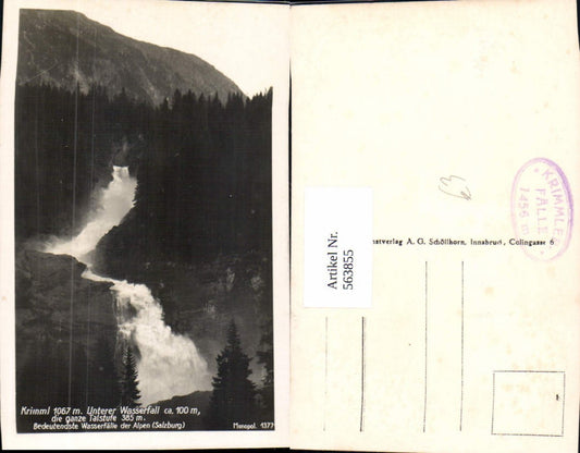 563855,Foto Ak Krimml Unterer Wasserfall