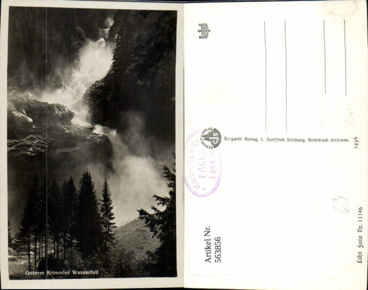 563856,Foto Ak Krimml Unterer Wasserfall