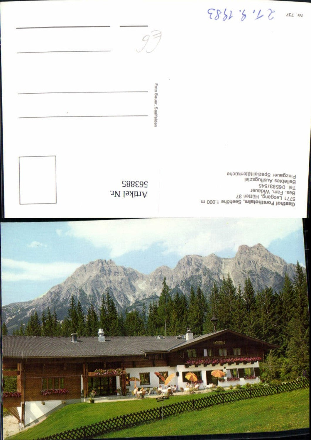 563885,Leogang Gasthof Forsthofalm 1983