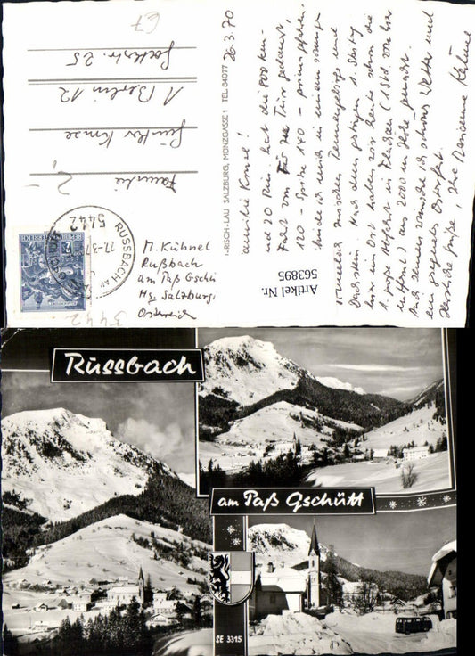 563895,Mehrbild Ak Rußbach am Paß Gschütt Kirche VW Bully Winteransicht