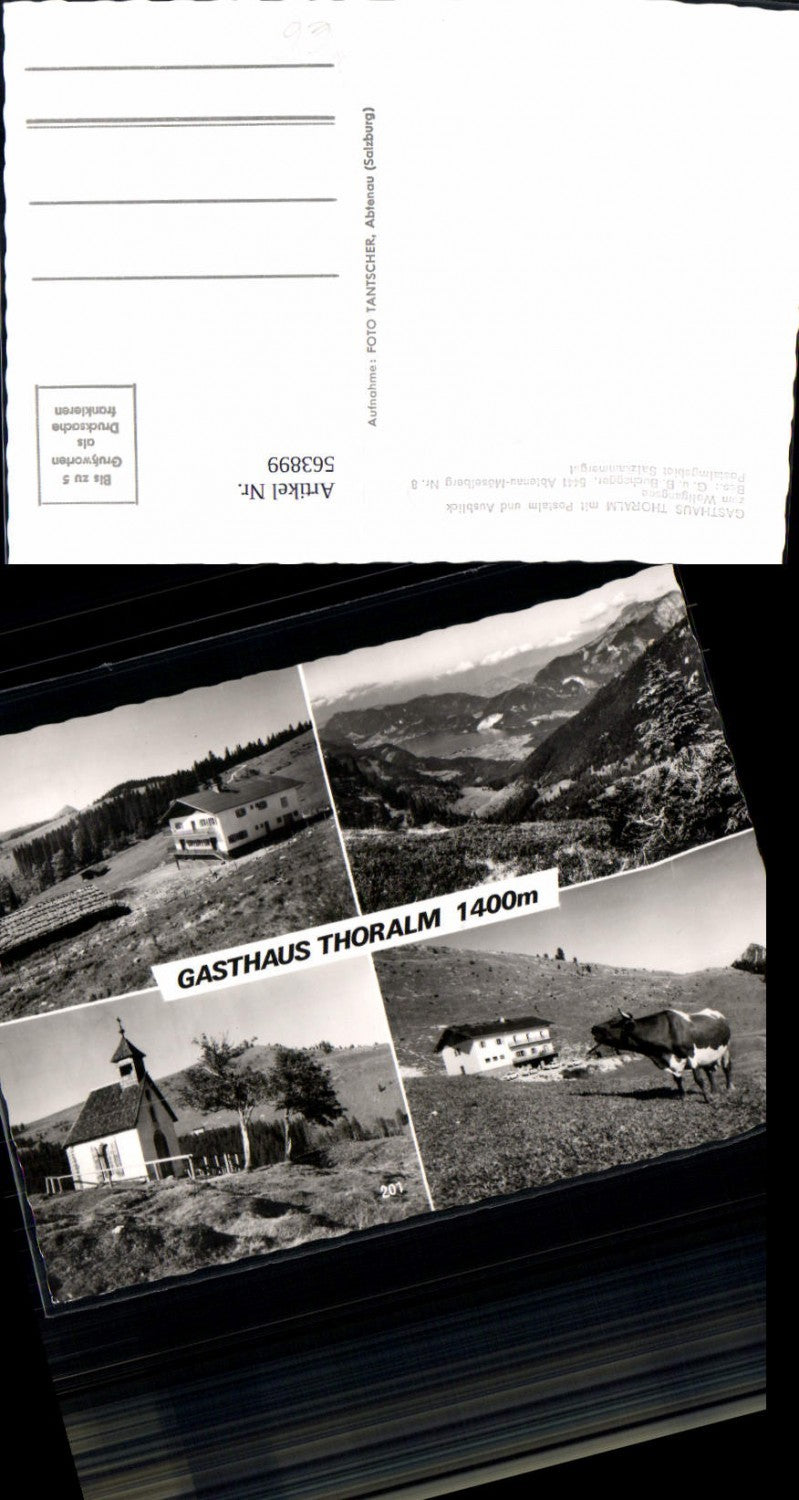563899,Mehrbild Ak Abtenau Möselberg Gasthaus Thoralm m. Postalm Blick Wolfgangsee