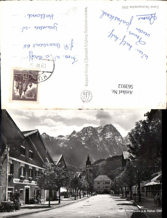 563912,Foto Ak Kuchl Marktgasse g. d. Hohen Göll